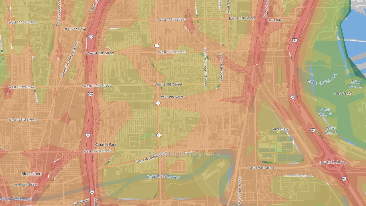 West Pullman, Chicago, IL Map of Noise Levels in West Pullman