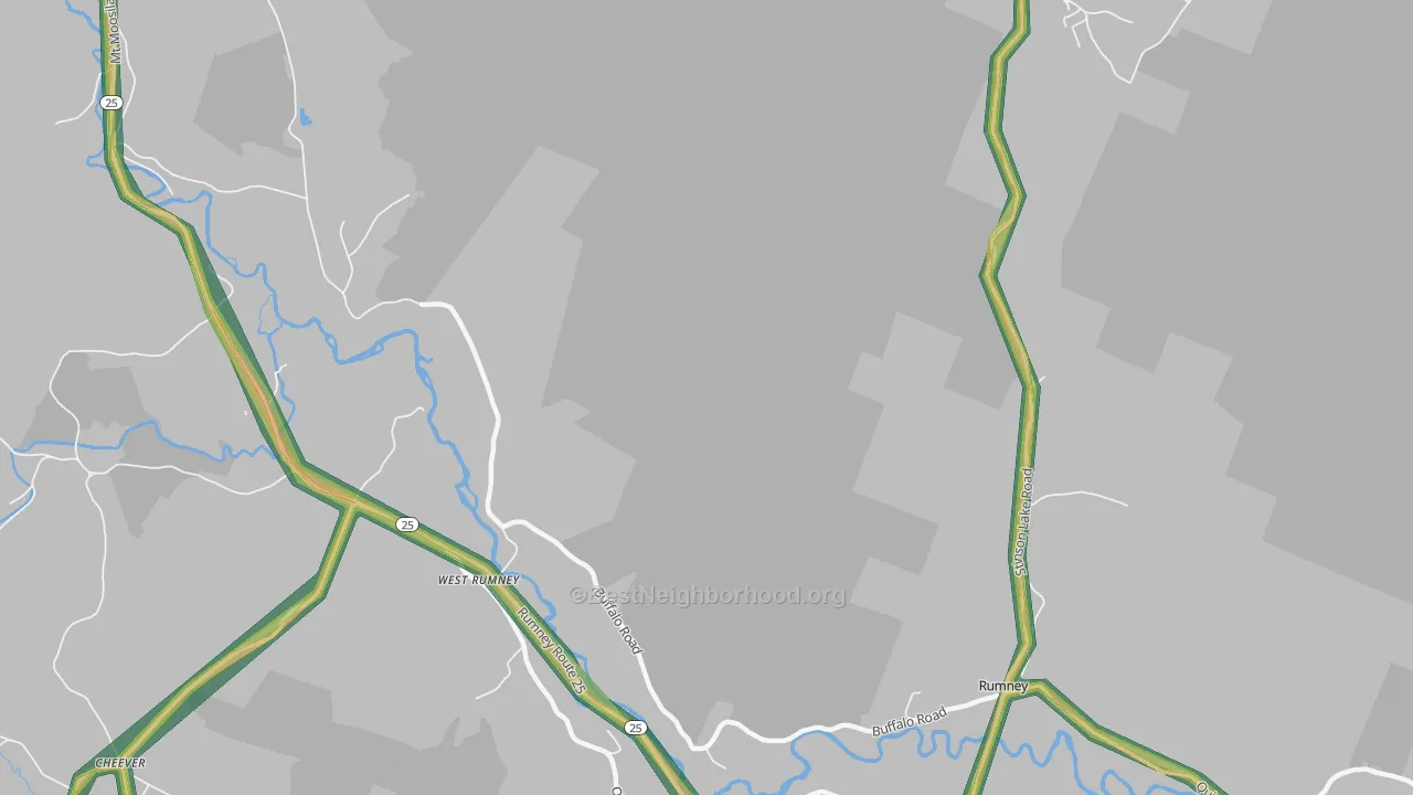 West Rumney, NH Map of Noise Levels in West Rumney