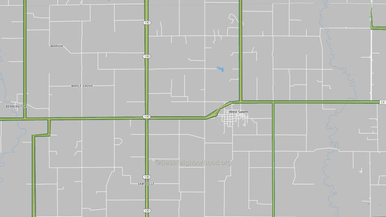 West Salem, IL Map of Noise Levels in West Salem