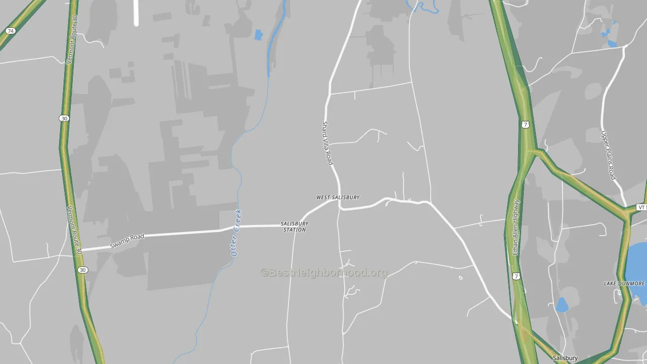 West Salisbury, VT Map of Noise Levels in West Salisbury