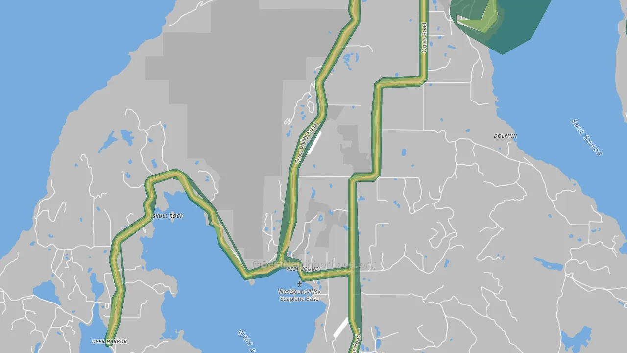 West Sound, WA Map of Noise Levels in West Sound