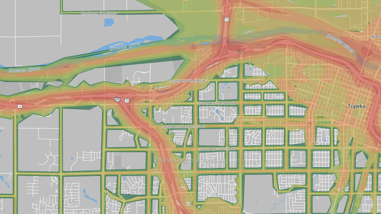 West Southwest 2, Topeka, KS Map of Noise Levels in West Southwest 2