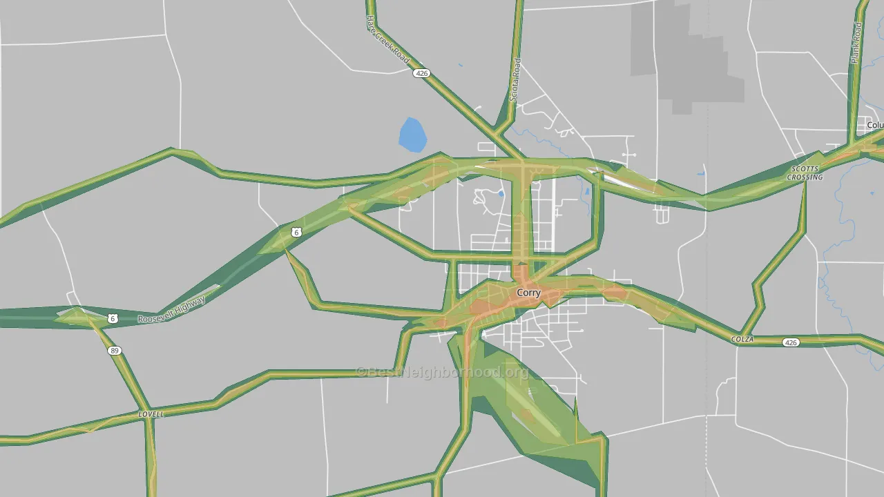 West Spring Creek, PA Map of Noise Levels in West Spring Creek