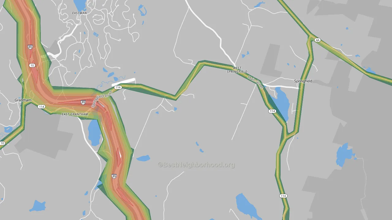 West Springfield, NH Map of Noise Levels in West Springfield