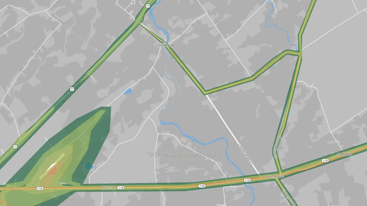 West Stockholm, NY Map of Noise Levels in West Stockholm