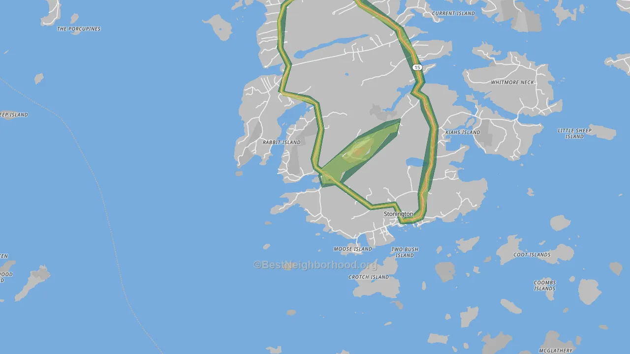 West Stonington, ME Map of Noise Levels in West Stonington