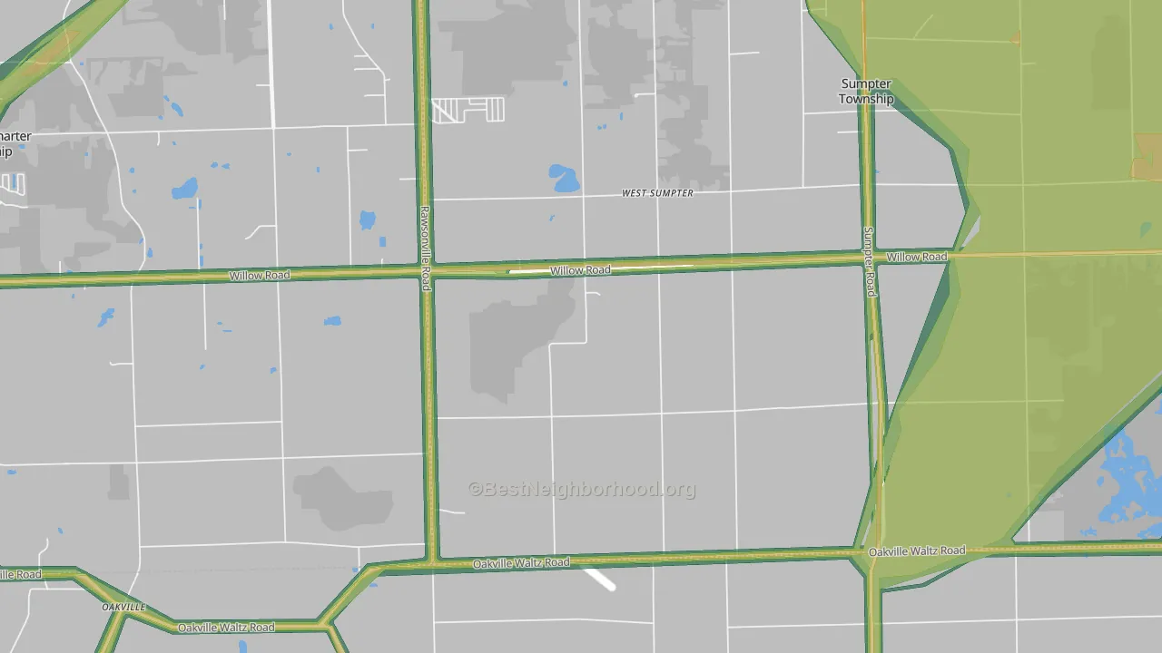 West Sumpter, MI Map of Noise Levels in West Sumpter