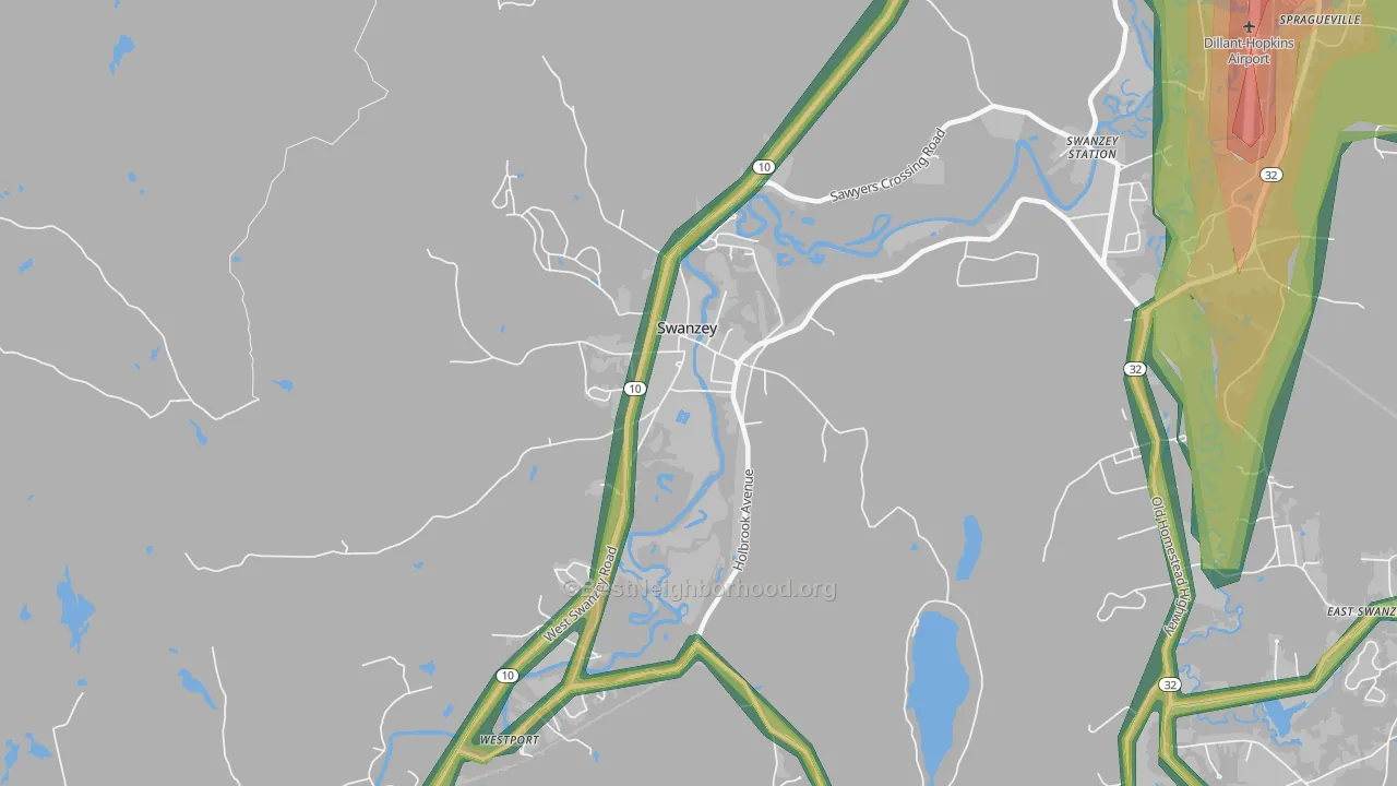 West Swanzey, NH Map of Noise Levels in West Swanzey