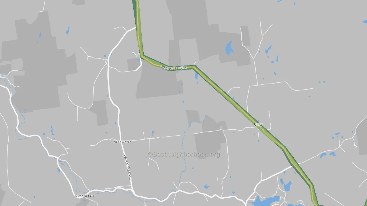 West Unity, NH Map of Noise Levels in West Unity