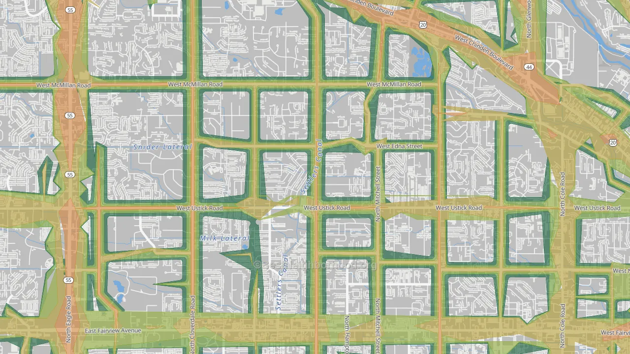 West Valley, Boise, ID Map of Noise Levels in West Valley