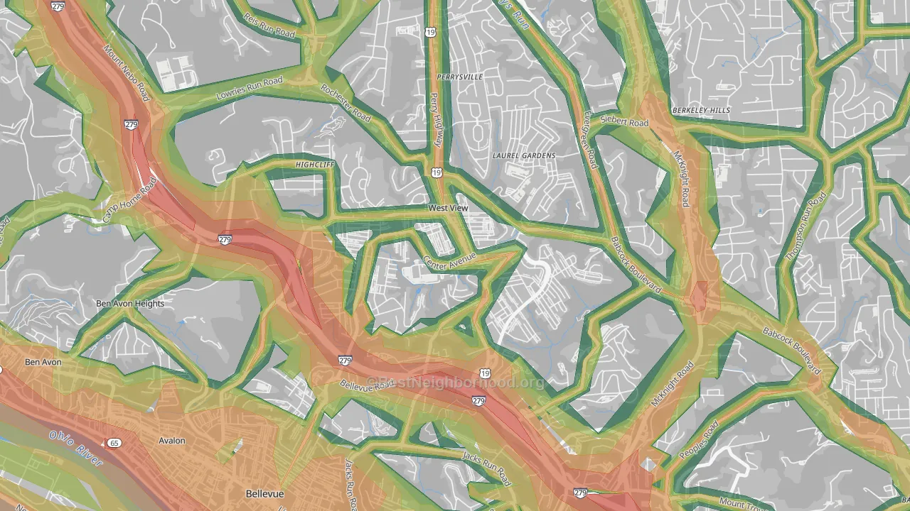 West View, PA Map of Noise Levels in West View