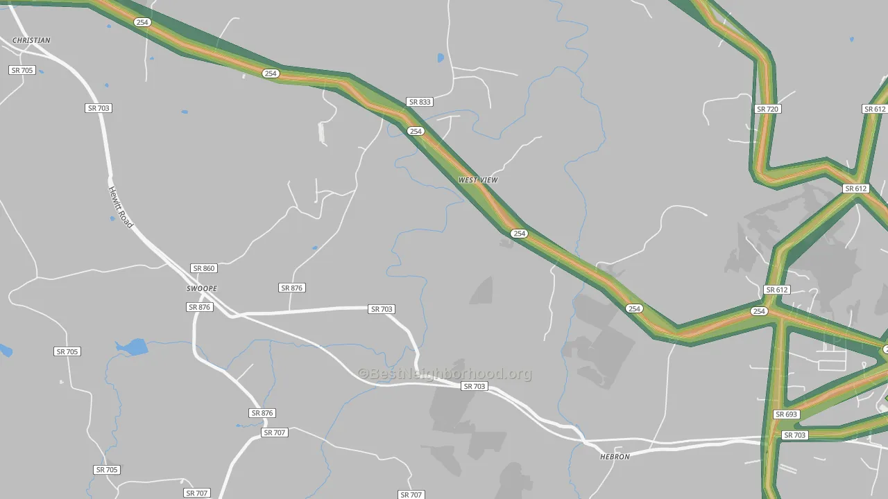 West View, VA Map of Noise Levels in West View