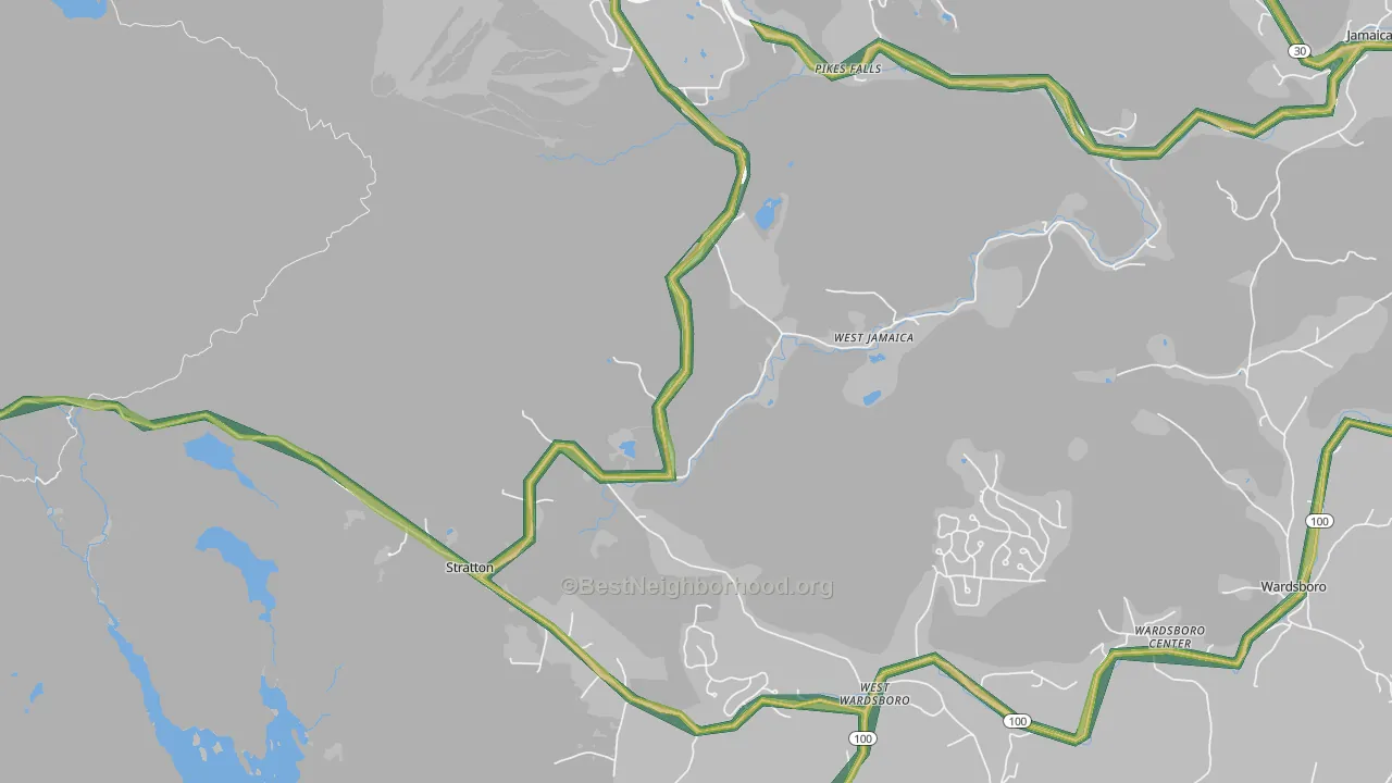 West Wardsboro, VT Map of Noise Levels in West Wardsboro