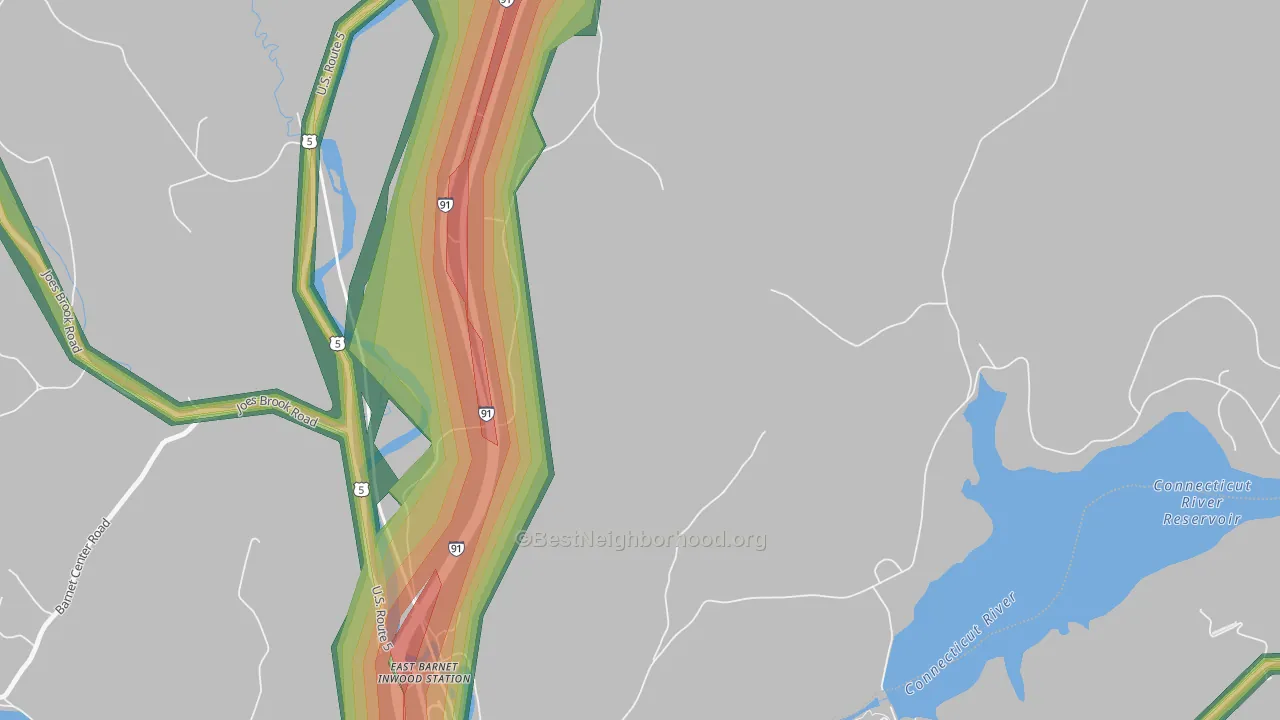 West Waterford, VT Map of Noise Levels in West Waterford