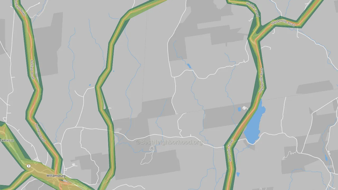 West Whately, MA Map of Noise Levels in West Whately