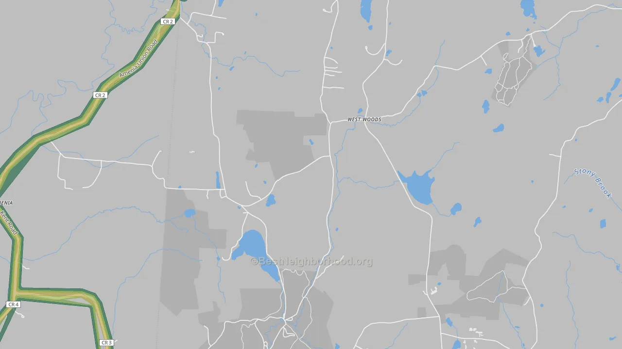 West Woods, CT Map of Noise Levels in West Woods