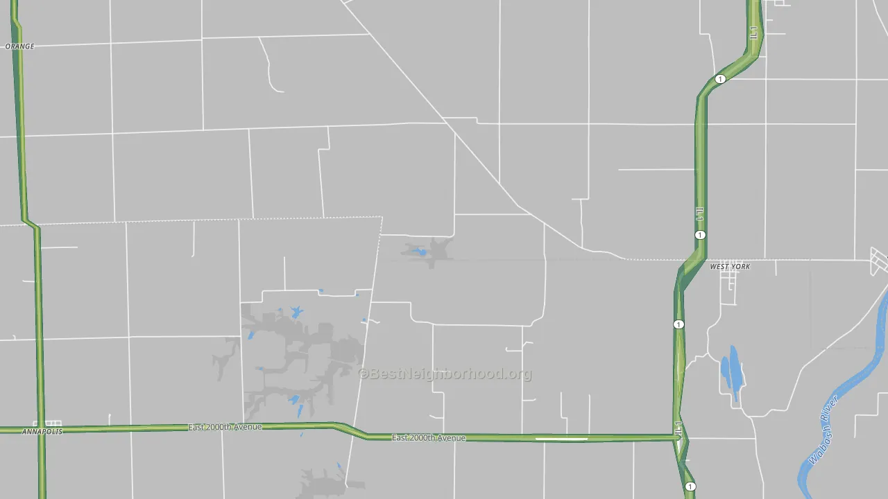 West York, IL Map of Noise Levels in West York
