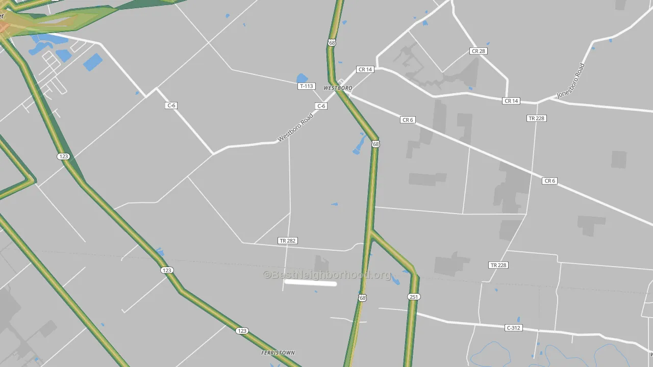 Westboro, OH Map of Noise Levels in Westboro