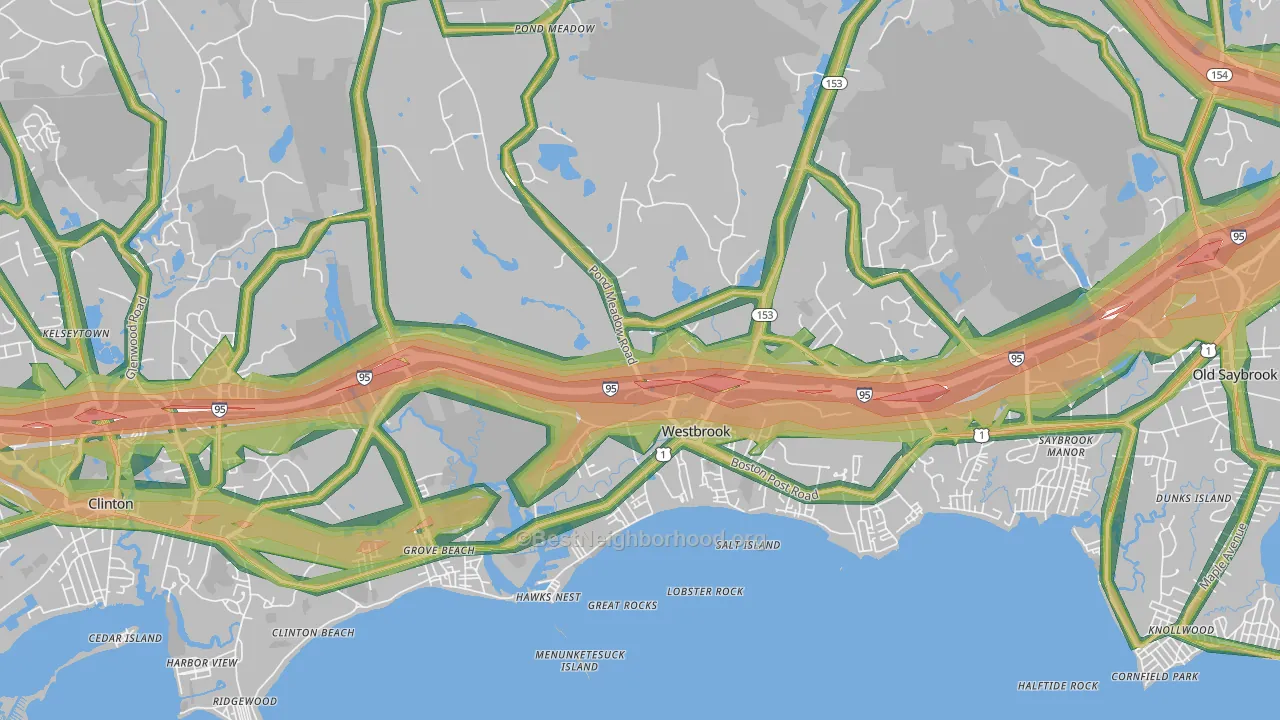 Westbrook, CT Map of Noise Levels in Westbrook
