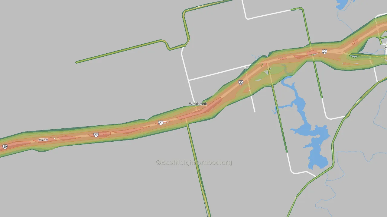 Westbrook, TX Map of Noise Levels in Westbrook