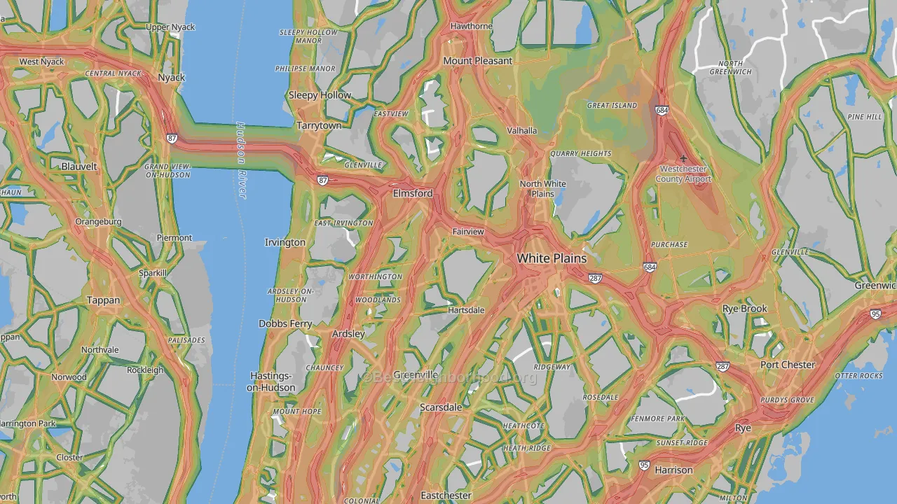 Westchester County, NY Map of Noise Levels in Westchester County
