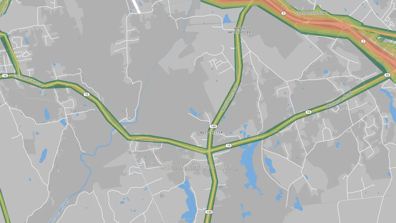 Westchester, CT Map of Noise Levels in Westchester