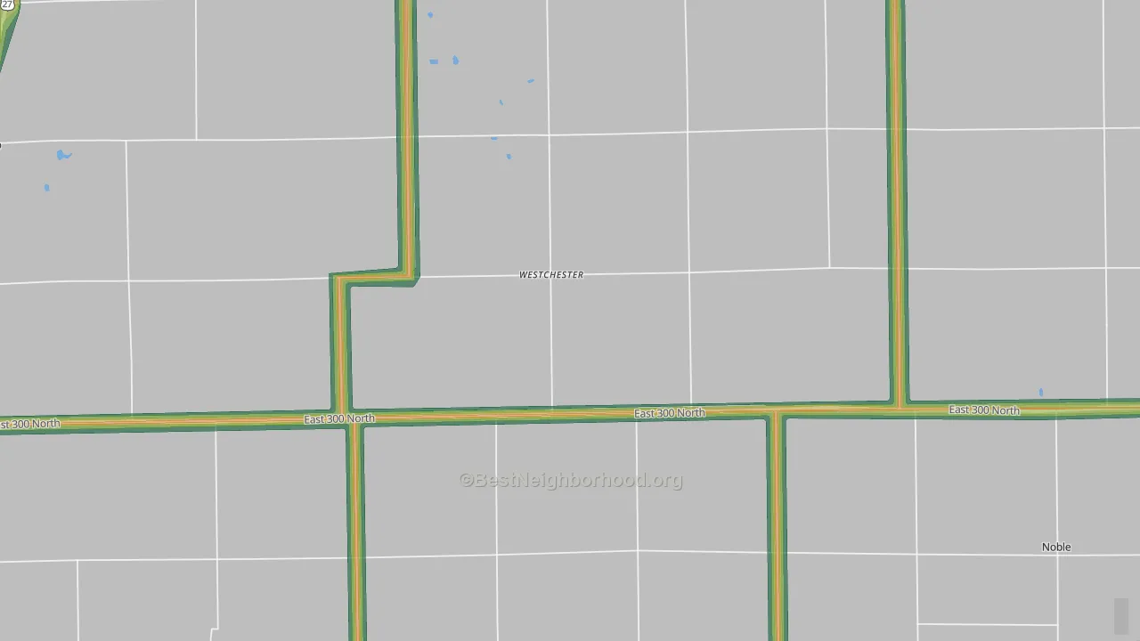 Westchester, IN Map of Noise Levels in Westchester