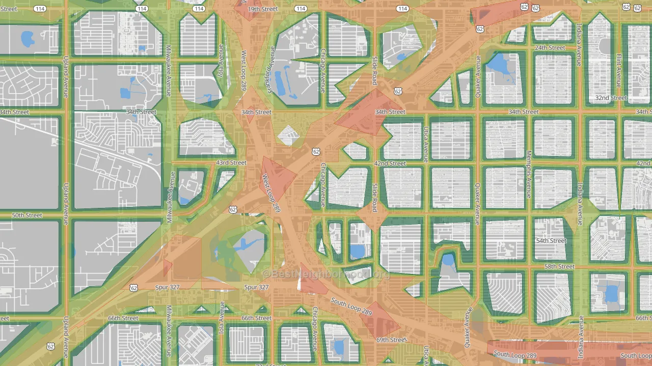 Wester, Lubbock, TX Map of Noise Levels in Wester