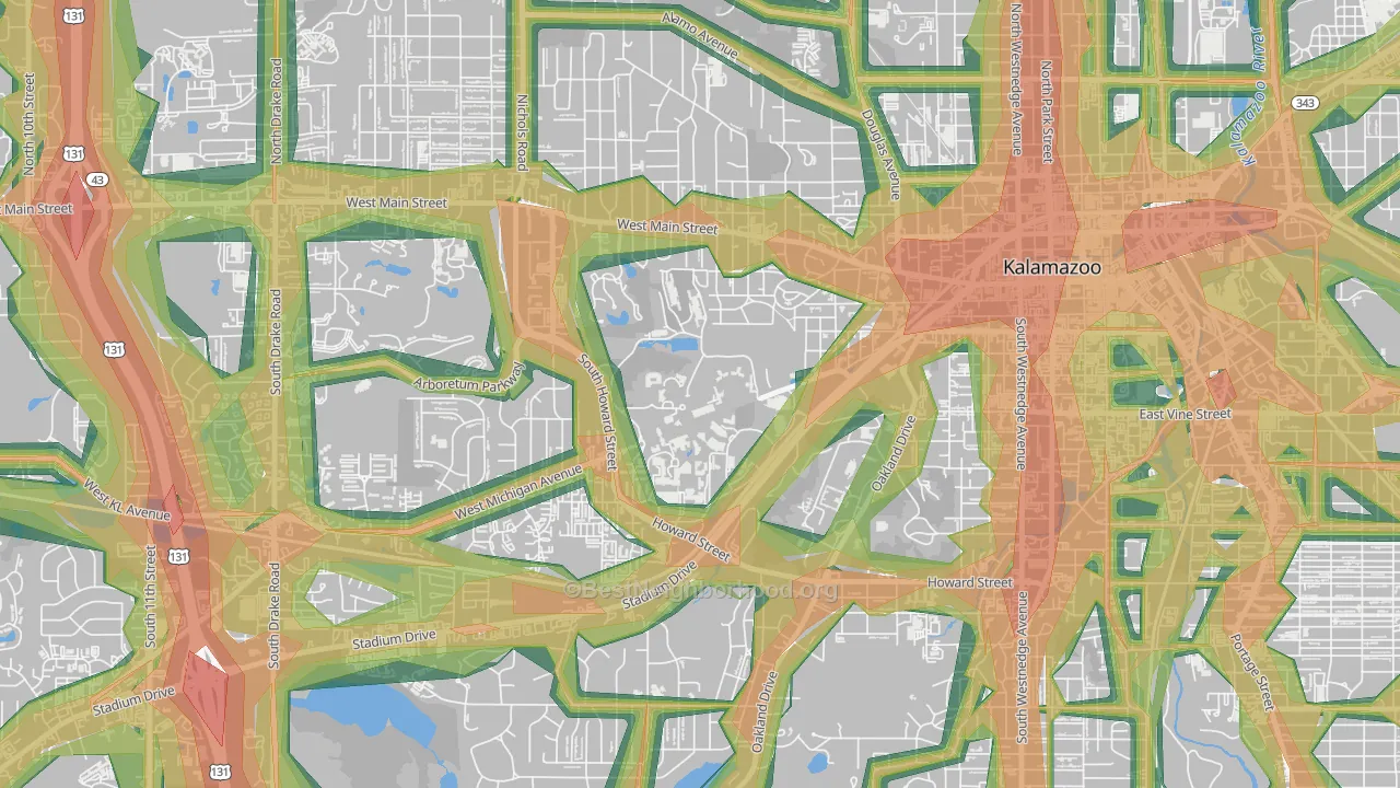 Western Michigan University-KRPH, Kalamazoo, MI Map of Noise Levels in Western Michigan University-KRPH