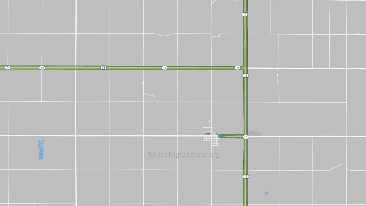 Western, NE Map of Noise Levels in Western