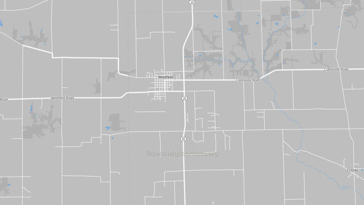 Westfield, IL Map of Noise Levels in Westfield