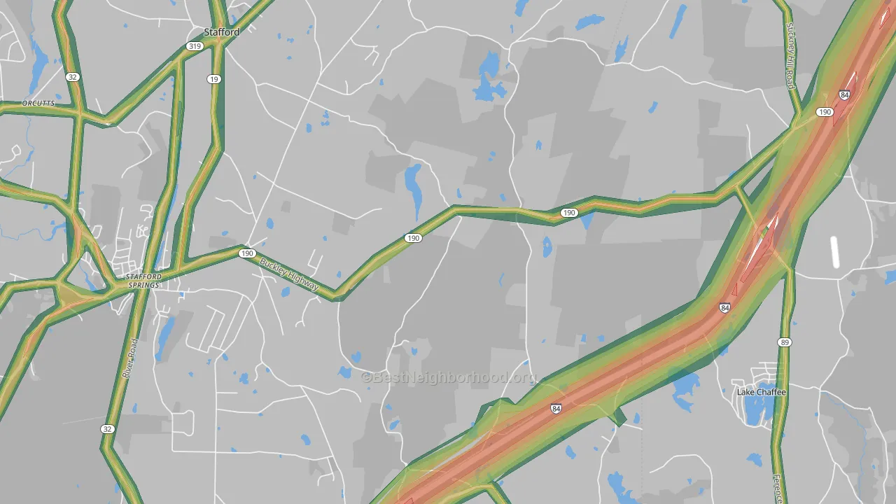 Westford, CT Map of Noise Levels in Westford