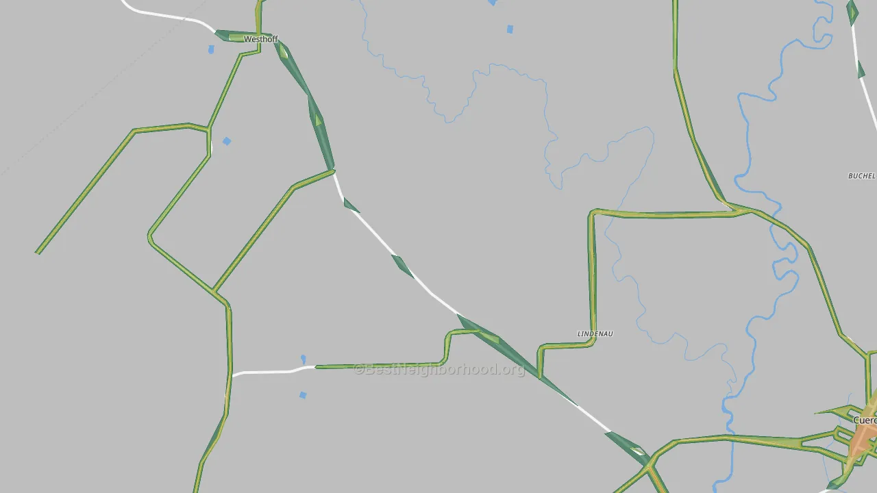Westhoff, TX Map of Noise Levels in Westhoff