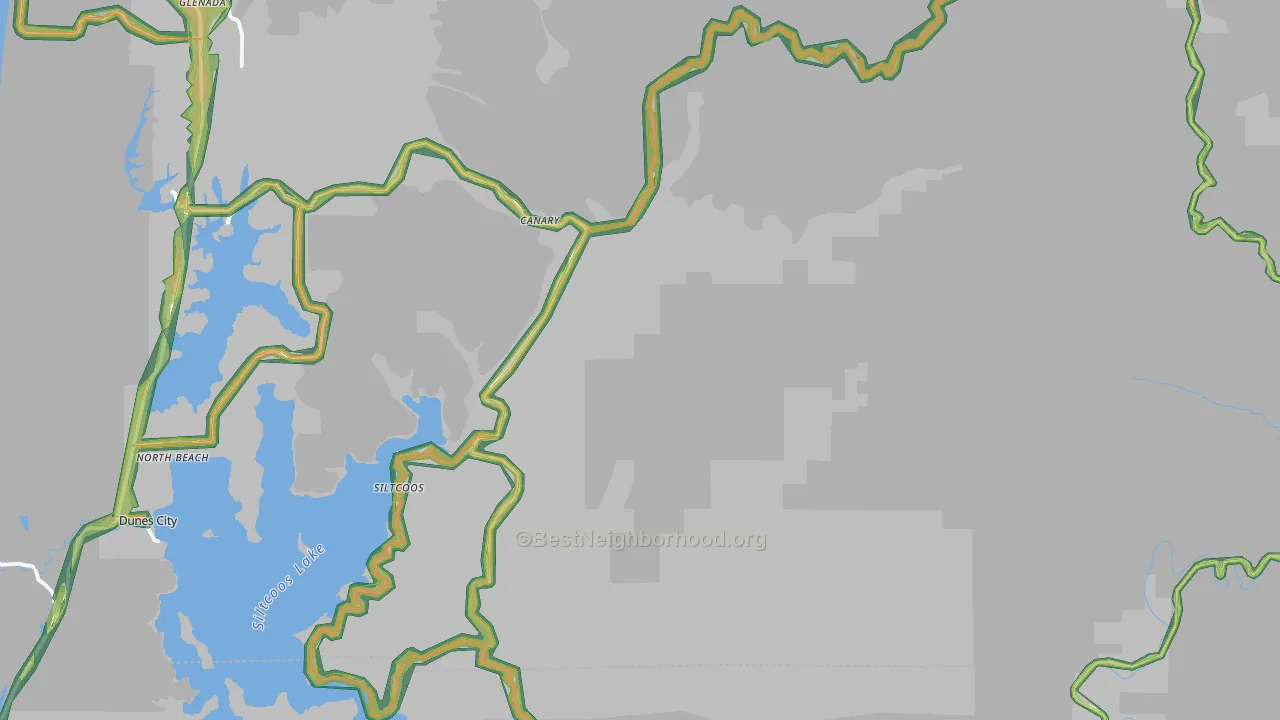 Westlake, OR Map of Noise Levels in Westlake