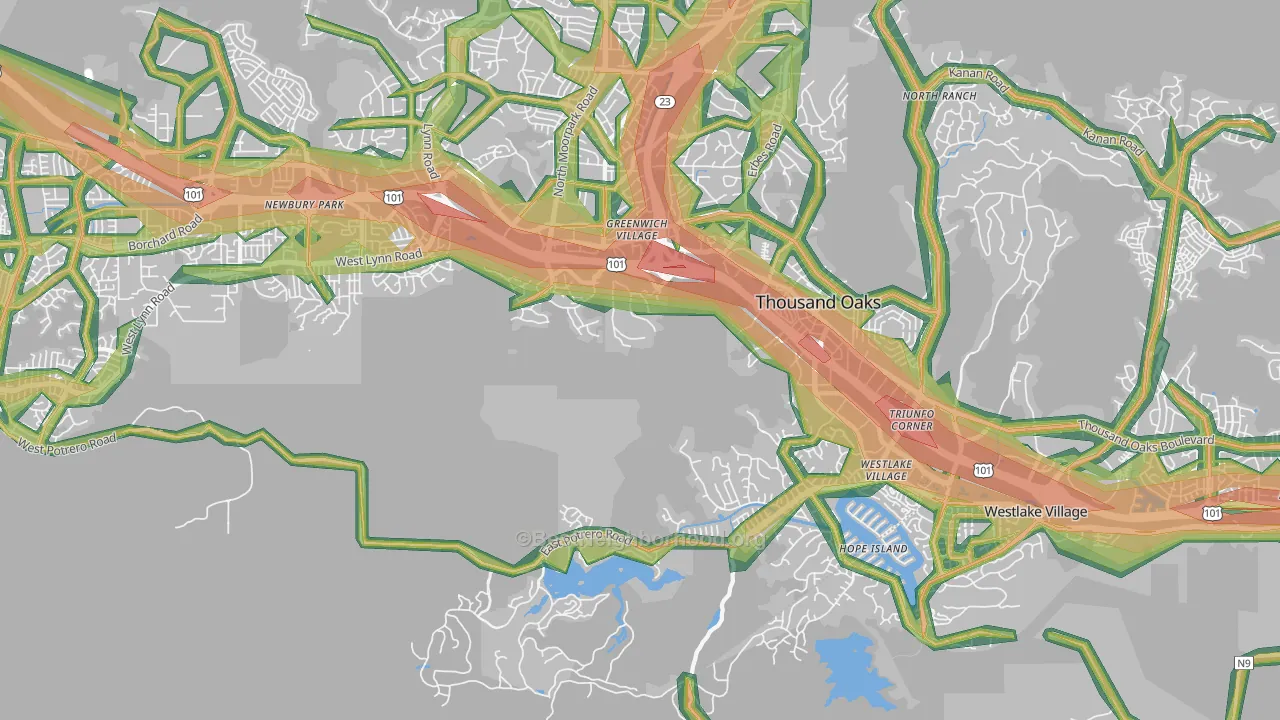 Westlake Village, Westlake Village, CA Map of Noise Levels in Westlake Village