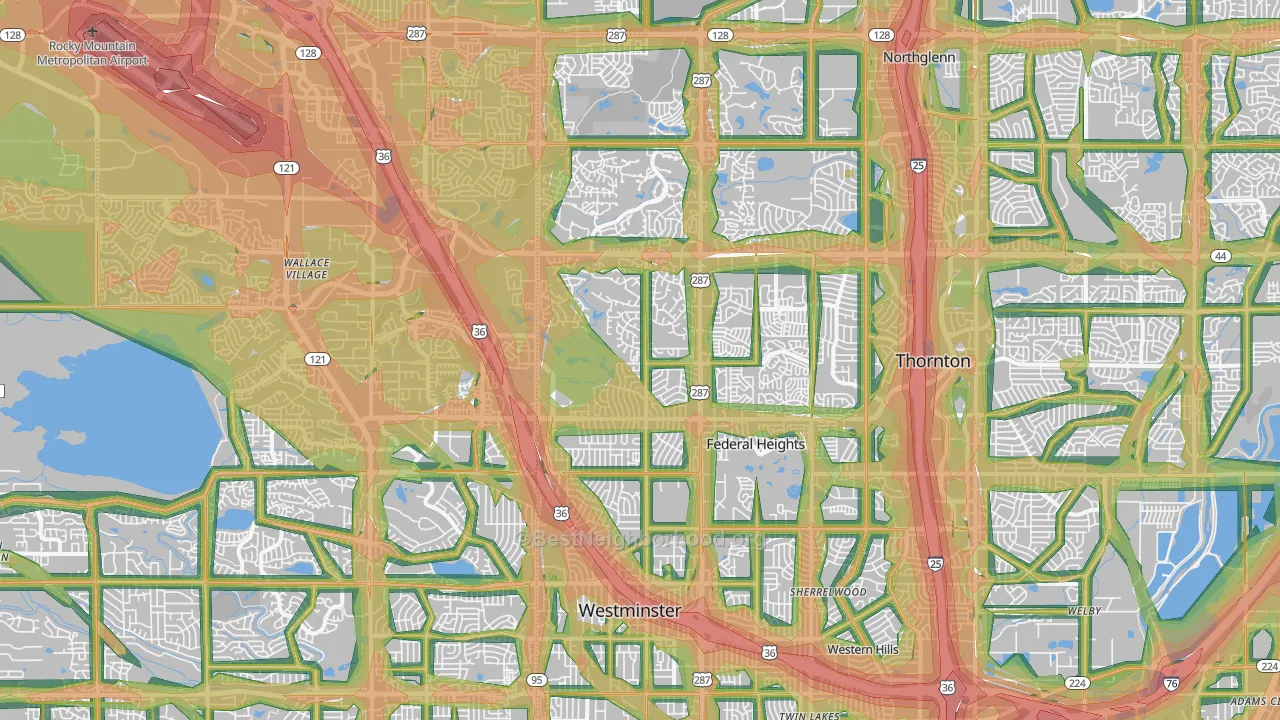 Westminster, CO Map of Noise Levels in Westminster