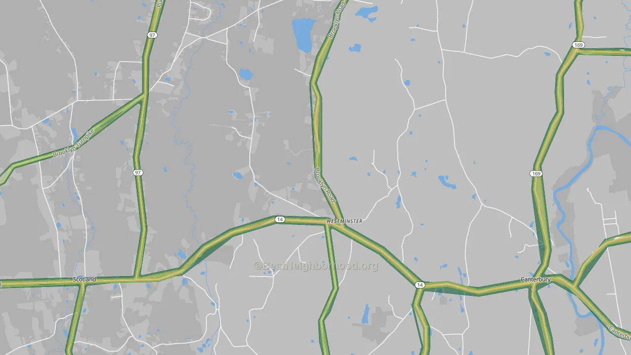 Westminster, CT Map of Noise Levels in Westminster