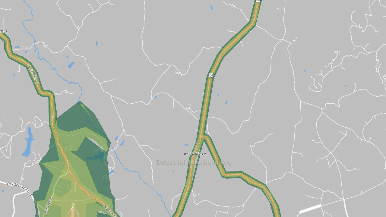 Westminster, NC Map of Noise Levels in Westminster