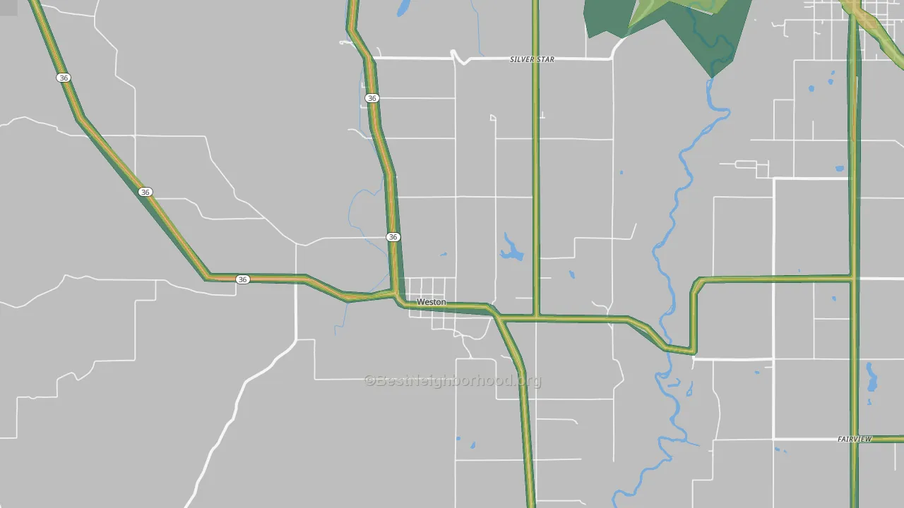 Weston, ID Map of Noise Levels in Weston
