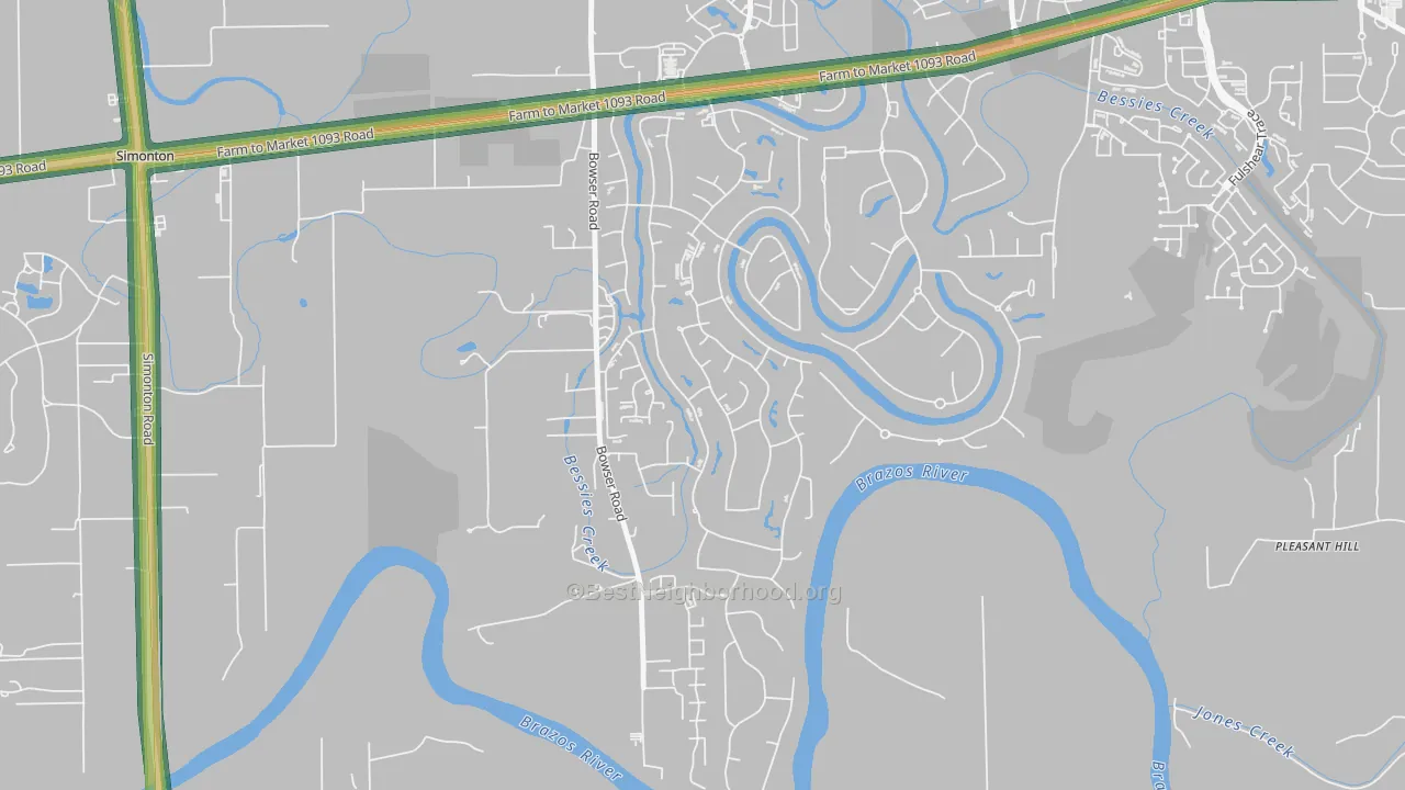 Weston Lakes, TX Map of Noise Levels in Weston Lakes