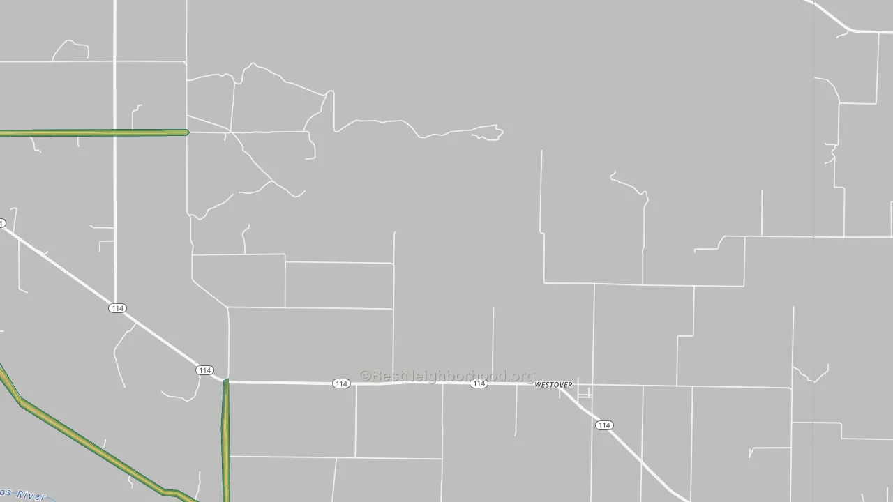 Westover, TX Map of Noise Levels in Westover