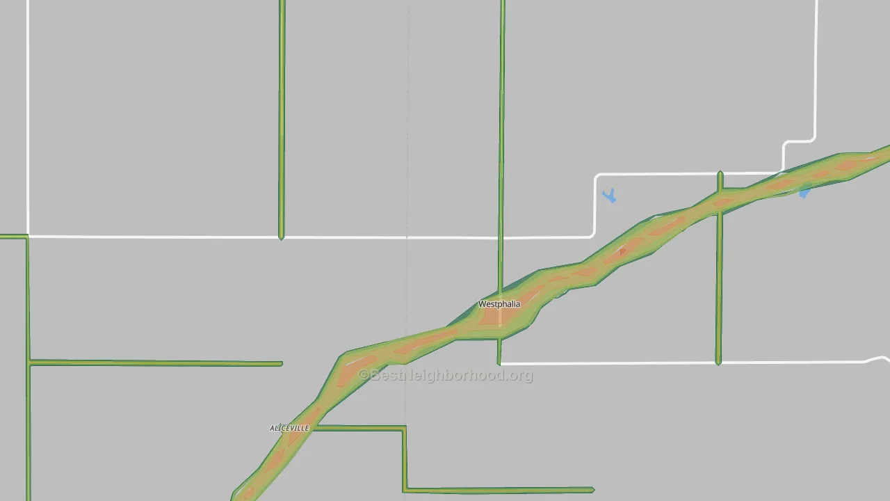 Westphalia, KS Map of Noise Levels in Westphalia