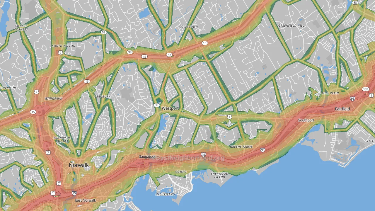 Westport, CT Map of Noise Levels in Westport