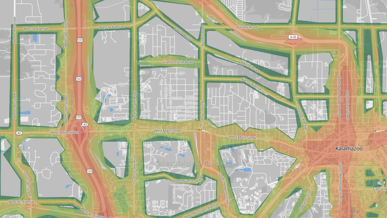 Westwood, MI Map of Noise Levels in Westwood