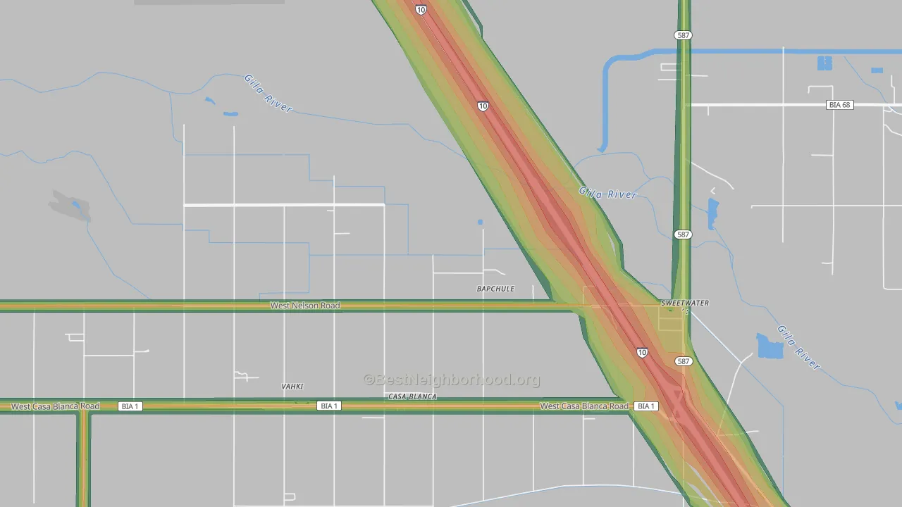 Wet Camp Village, AZ Map of Noise Levels in Wet Camp Village