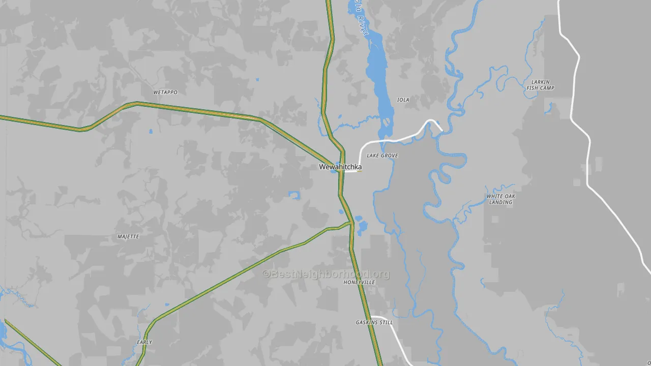Wewahitchka, FL Map of Noise Levels in Wewahitchka