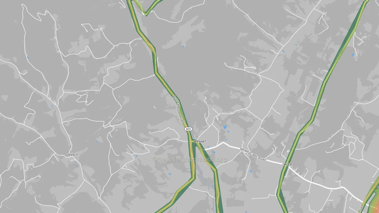 Weyant, PA Map of Noise Levels in Weyant