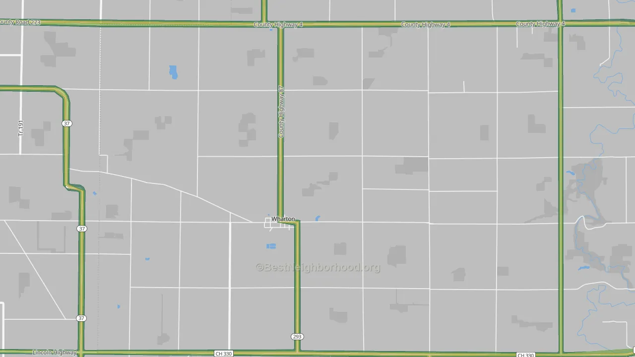 Wharton, OH Map of Noise Levels in Wharton