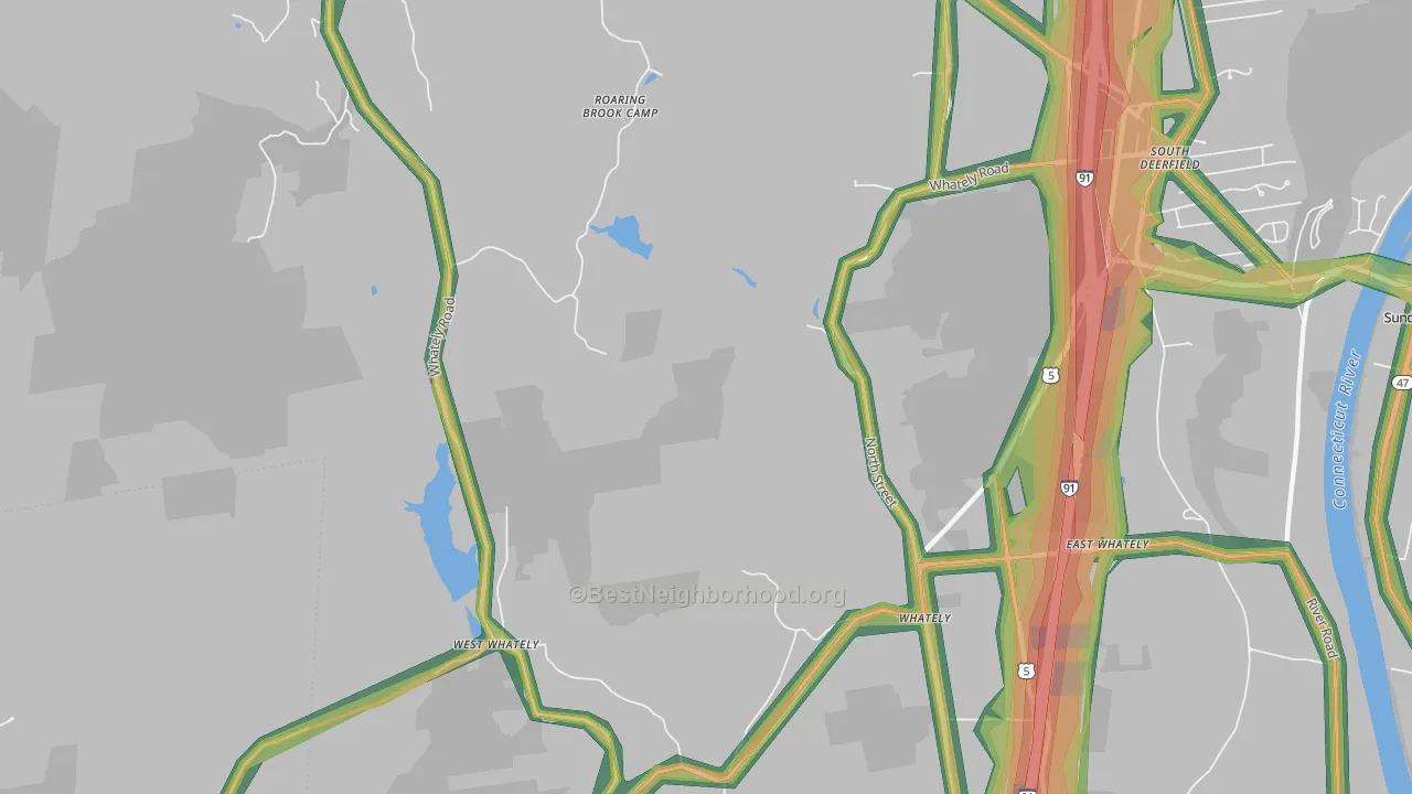 Whately, MA Map of Noise Levels in Whately