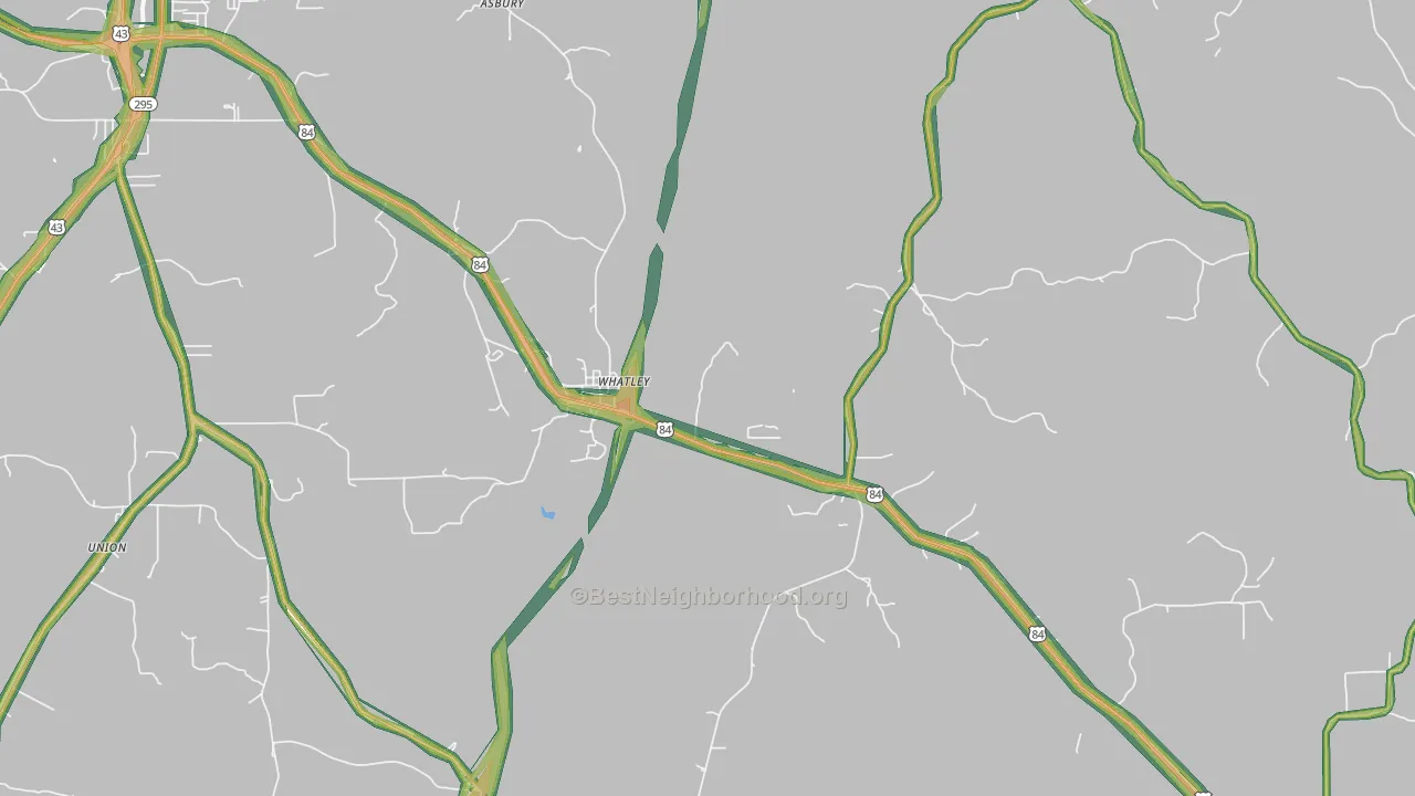 Whatley, AL Map of Noise Levels in Whatley